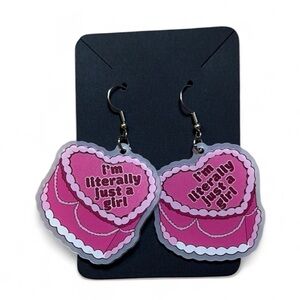 IM LITERALLY JUST A GIRL,earrings, o/s
